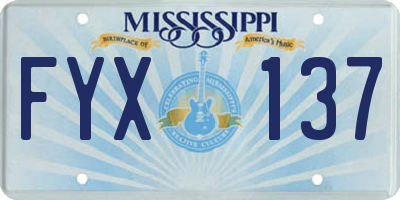 MS license plate FYX137