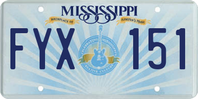 MS license plate FYX151