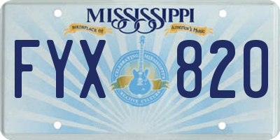 MS license plate FYX820
