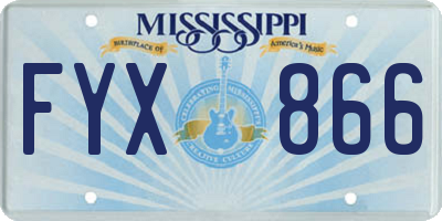MS license plate FYX866