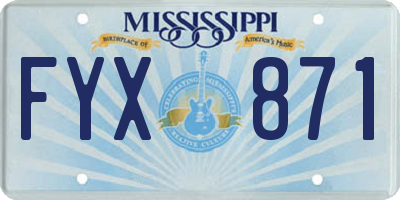 MS license plate FYX871