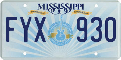 MS license plate FYX930