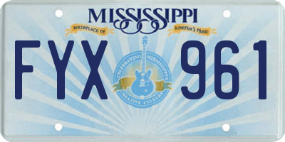 MS license plate FYX961