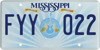 MS license plate FYY022
