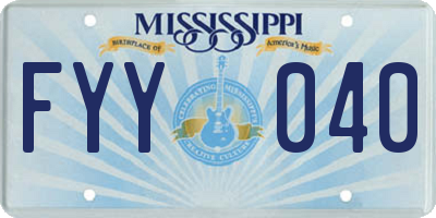 MS license plate FYY040