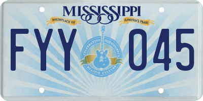 MS license plate FYY045