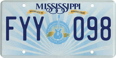 MS license plate FYY098