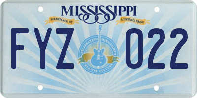 MS license plate FYZ022