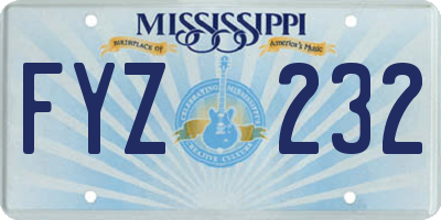 MS license plate FYZ232
