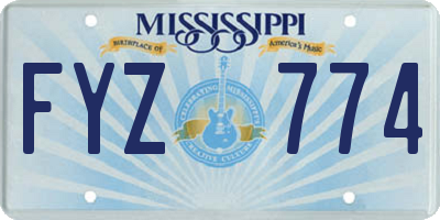 MS license plate FYZ774