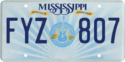 MS license plate FYZ807