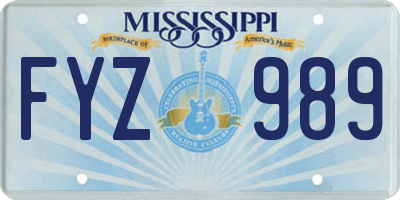 MS license plate FYZ989
