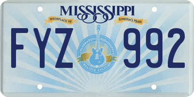 MS license plate FYZ992