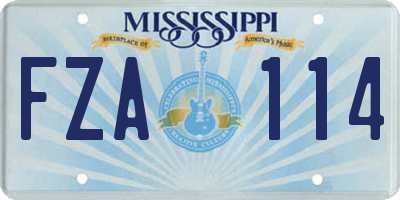 MS license plate FZA114