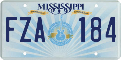 MS license plate FZA184