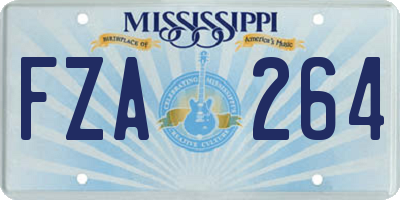 MS license plate FZA264