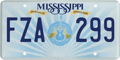 MS license plate FZA299