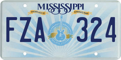 MS license plate FZA324
