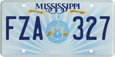 MS license plate FZA327