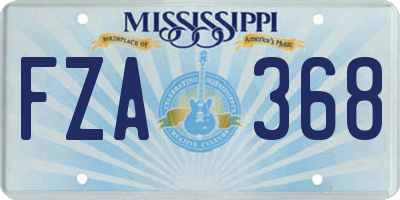 MS license plate FZA368