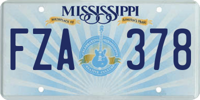 MS license plate FZA378