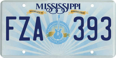MS license plate FZA393