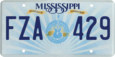 MS license plate FZA429