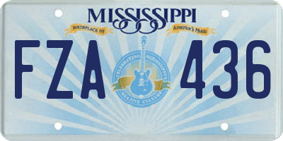 MS license plate FZA436
