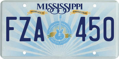 MS license plate FZA450