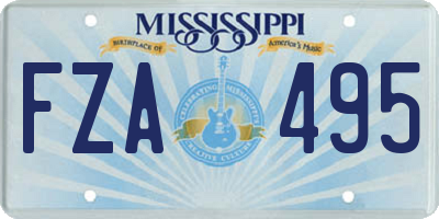 MS license plate FZA495