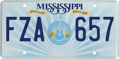 MS license plate FZA657
