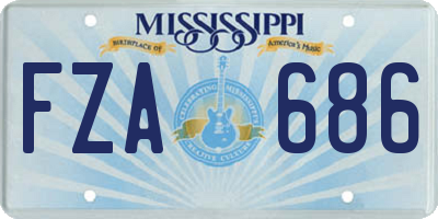 MS license plate FZA686