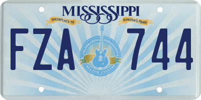 MS license plate FZA744