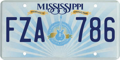MS license plate FZA786