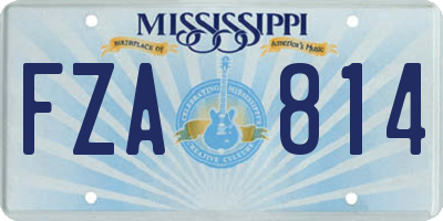 MS license plate FZA814