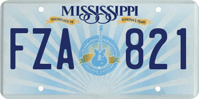 MS license plate FZA821