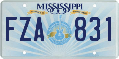 MS license plate FZA831