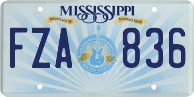 MS license plate FZA836