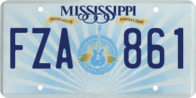 MS license plate FZA861