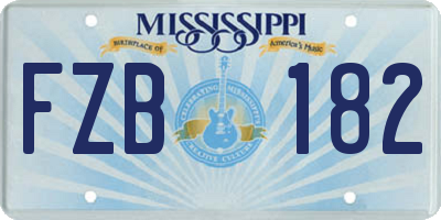MS license plate FZB182