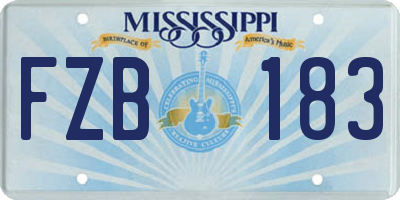 MS license plate FZB183