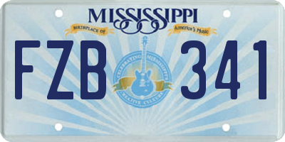 MS license plate FZB341