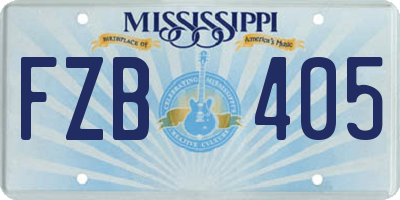 MS license plate FZB405