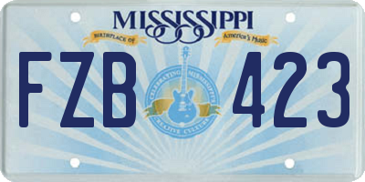 MS license plate FZB423