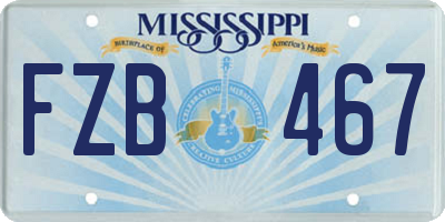 MS license plate FZB467