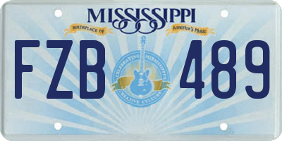 MS license plate FZB489