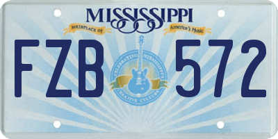 MS license plate FZB572