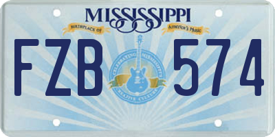 MS license plate FZB574