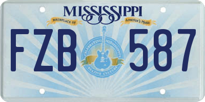 MS license plate FZB587
