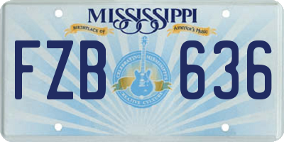 MS license plate FZB636